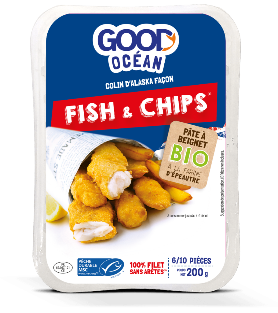 Packaging Fish & Chips Good Océan BIO -6 à 10 pièces 200 g - 2025