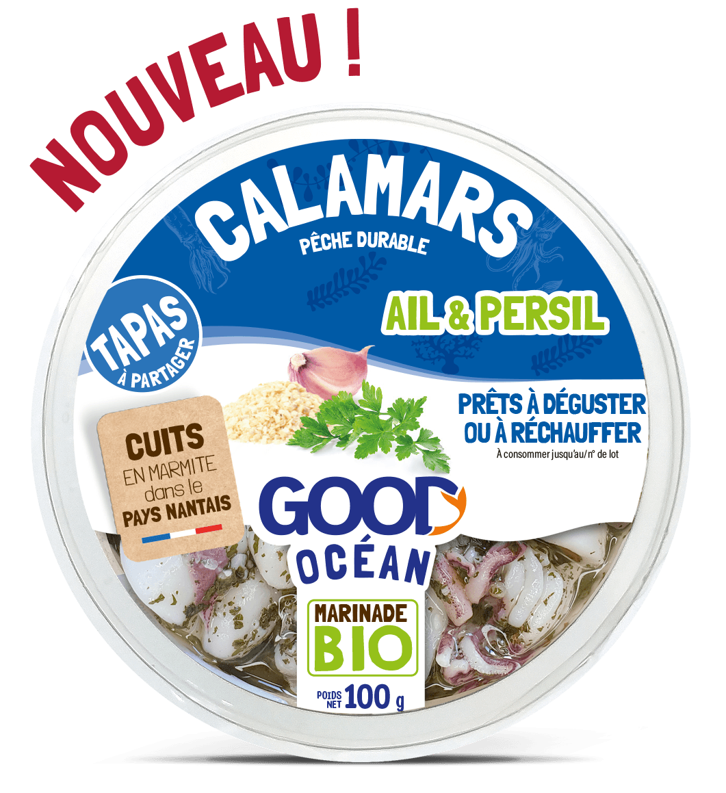 Packaging - Calamars ail et persil Good Océan -BIO-100 g - 2025