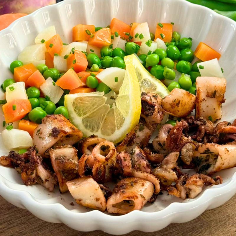 Poêlée de calamars et légumes
